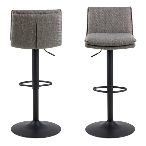 Wyld Haus Mossfield Light Grey Brown Height Adjustable Swivel Bar Stool