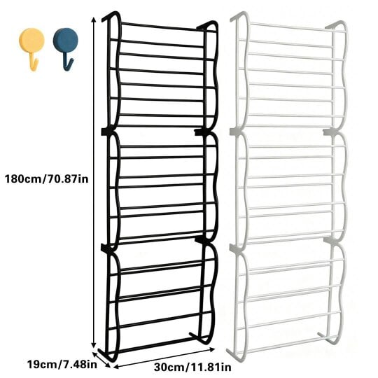 Havendro OVER DOOR HANGING SHOE RACK 12 TIER SHELF ORGANISER STORAGE STAND HOLDER