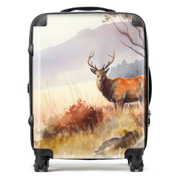 Warren Reed Stag Deer Water Colour Suitcase