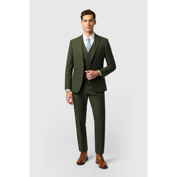 Antique Rogue Tailored Fit Hooper Green and Blue Check Jacket