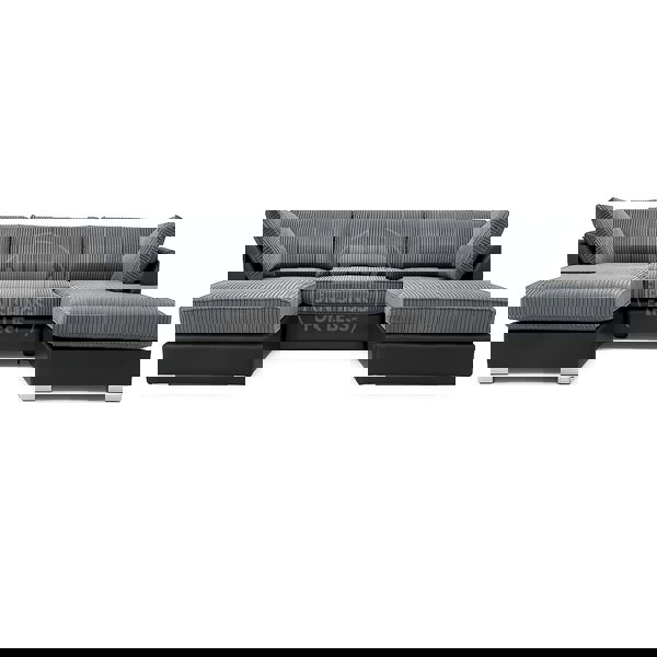 Furnishings For Less Bishop U-Shaped Fullback Jumbo Cord Sofa