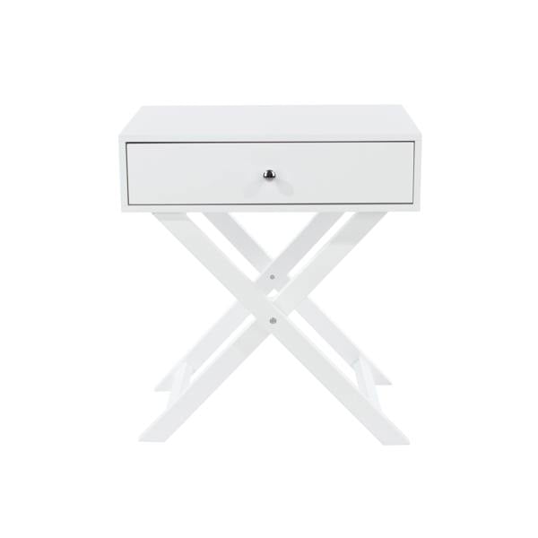 Core Products Set of 2 Options Shaker 1-Drawer X-Leg White Bedside Cabinets