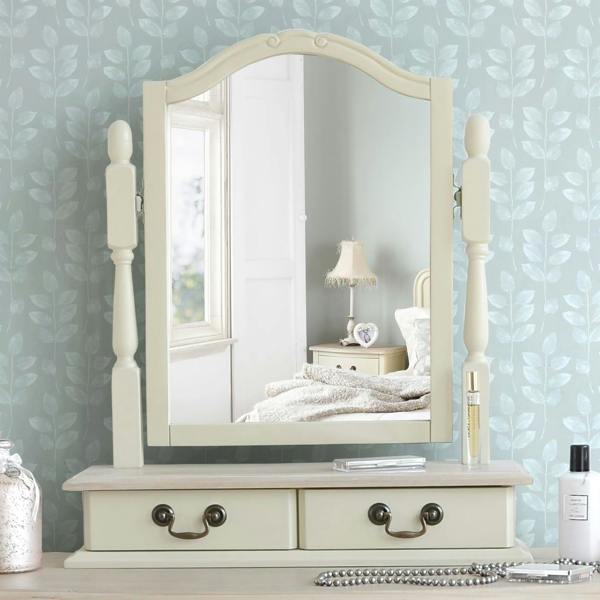 Juliette Trinket Mirror, Wooden Dressing Table Mirror with Drawers