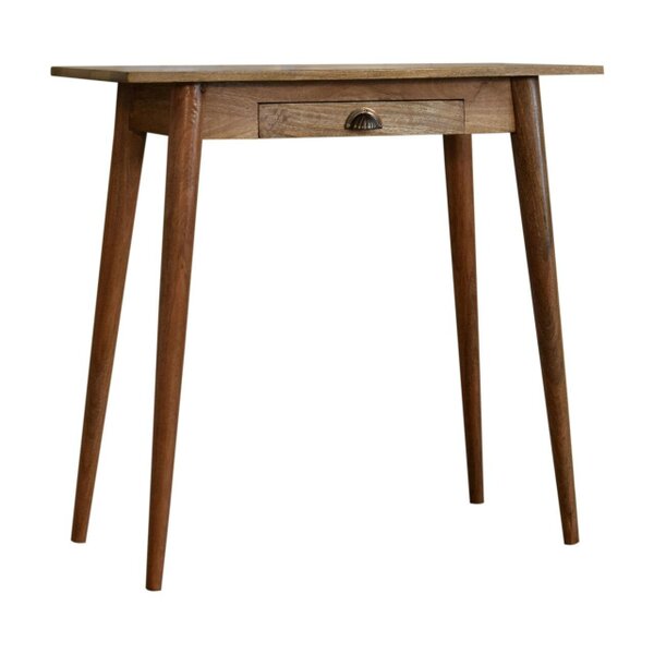 Wyld Haus Grasse Mini Natural Mango Wood Scandi Writing Desk with Drawer
