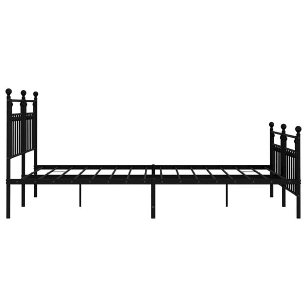 Berkfield Metal Bed Frame with Headboard and Footboard Black 180x200 cm