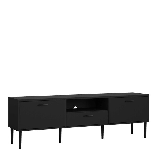 Wyld Haus Nagoya Black Media TV Unit 2 Doors 1 Drawer 1 Shelf