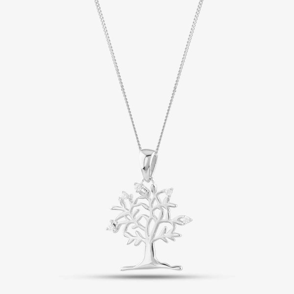T. H. Baker Sterling Silver Cubic Zirconia Tree Necklace 8.68.4622