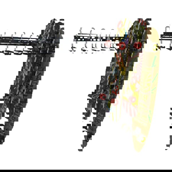 Skateboard hooks - extra GearHooks® for skateboards, helmets and gear.Skateboard hooks - extra GearHooks® for skateboards, helmets and gear. skateboard storage rack for 8 skateboards with 3 shown