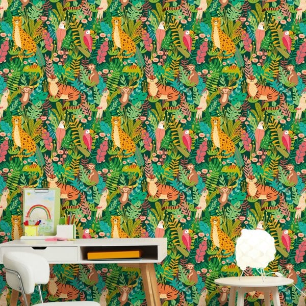 Hoopla Walls Animal Kingdom - Lush Forest 10m Wallpaper