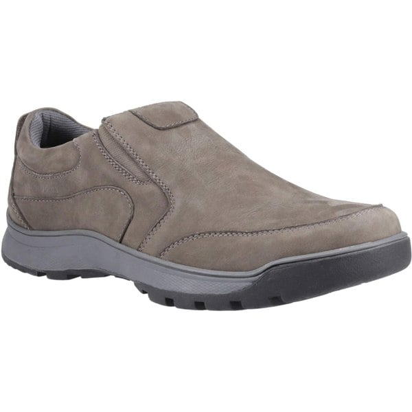 Hush Puppies Jasper Leather Men's Grey Nubuck Moccasins Shoes