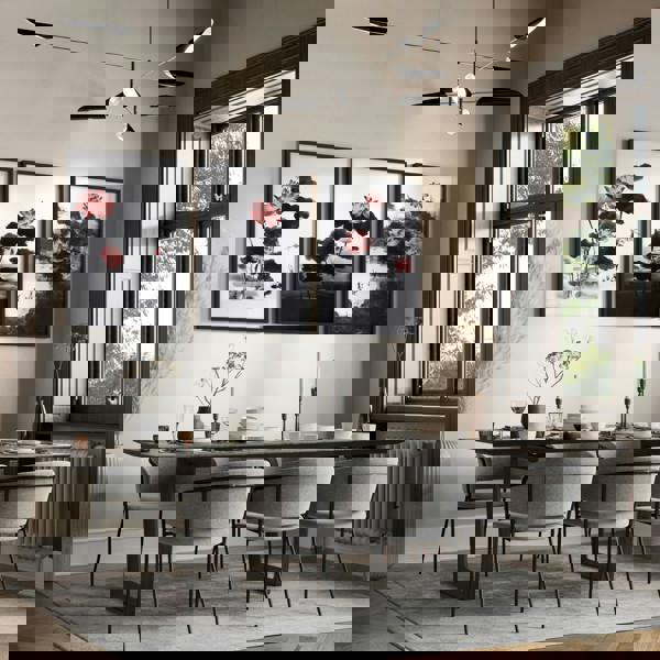 Living Room Canvas | Set of 3 Asian Inspired Wall art Prints