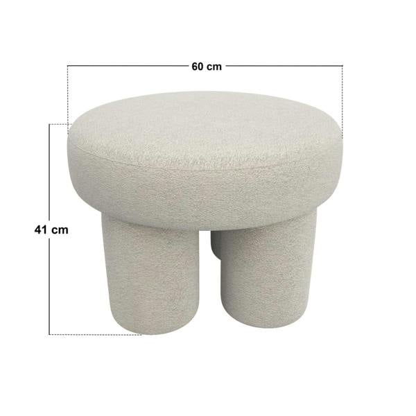 SOLACE+CO Ferro Low Pouffe Beige Fleece