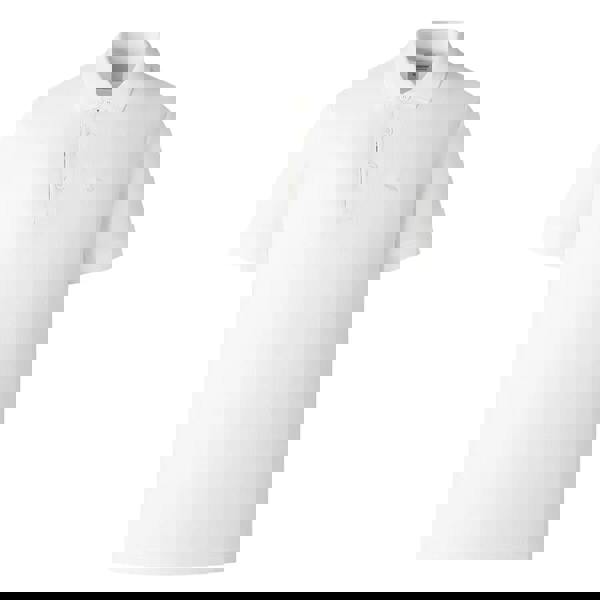 Burberry Equestrian Knight Embroidered Logo Polo Shirt   in  White