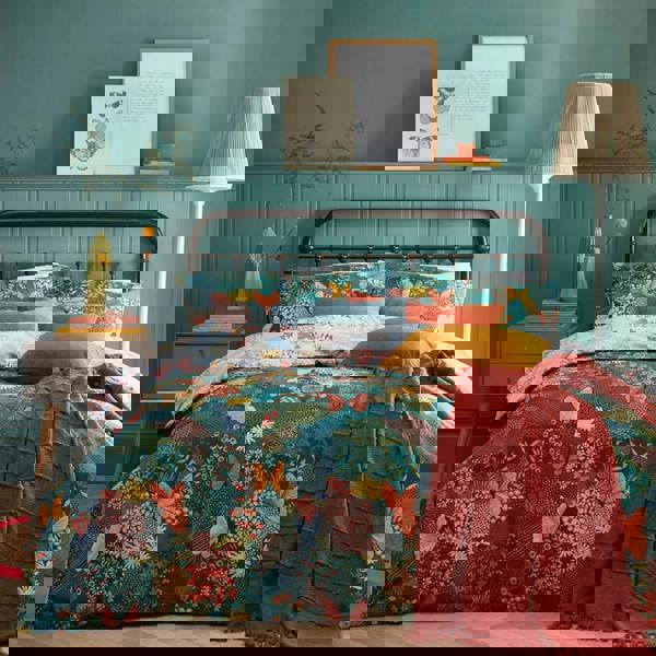 Furn Forage Floral Duvet Cover Set - Teal