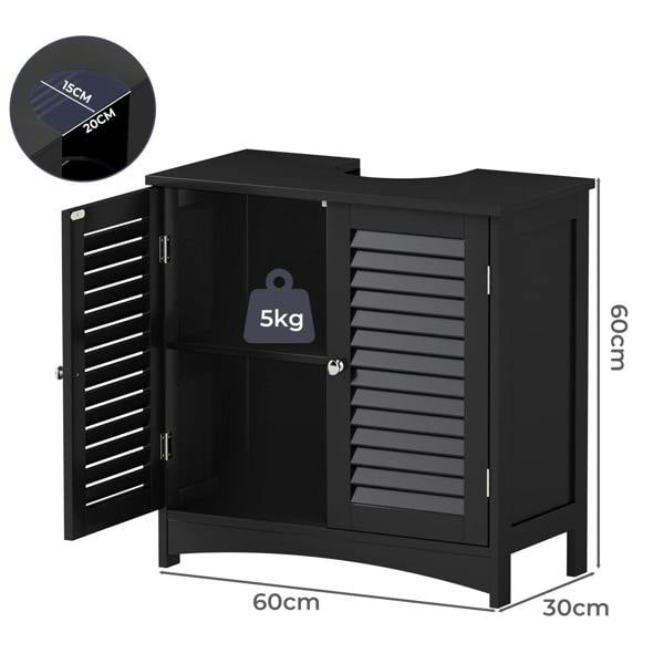 Levede Bathroom Under Sink Cabinet Basin Storage Cupboard Black Vanity Unit