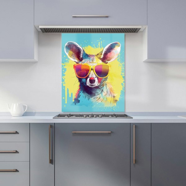 Warren Reed - Designer Splashart Wallaby In Glasses Kitchen Splashback