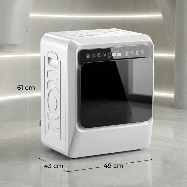 5kg Vented Tumble Dryer, 1000W Compact Tumble Dryer with Smart Drying, Freestanding Stackable Clothes Drying Machine