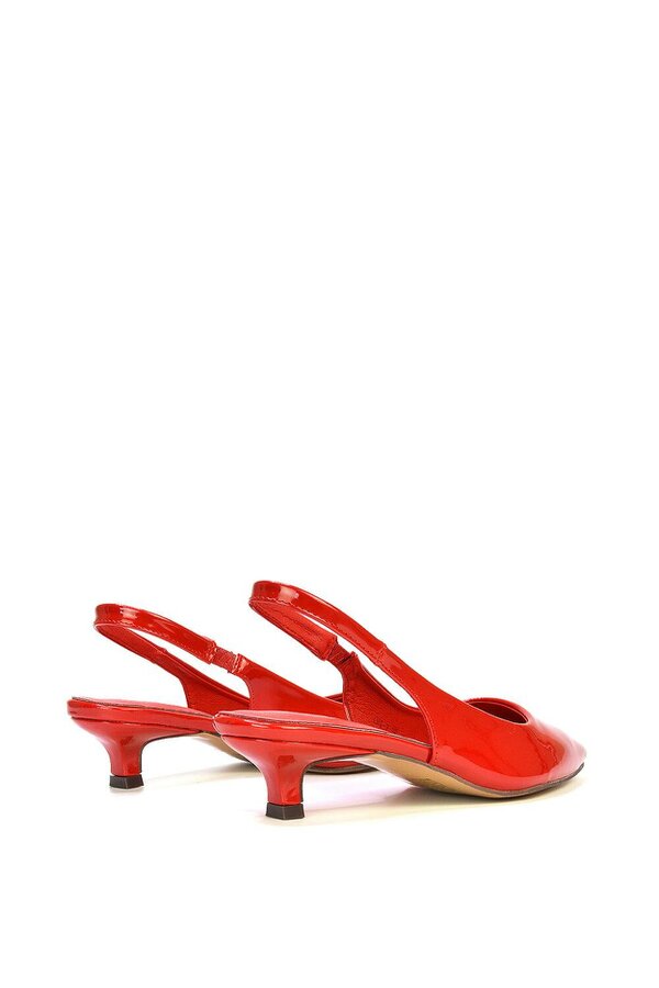 XY LONDON Pointed Toe Low Kitten Heel Slingback Pumps