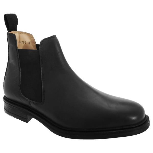 Roamers Mens Leather Quarter Lining Gusset Dealer Boots - Black