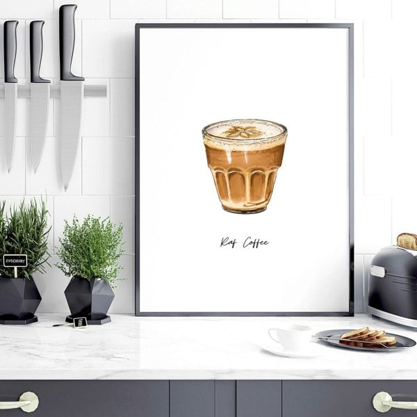 Coffee prints for kitchen | set of 3 wall art prints