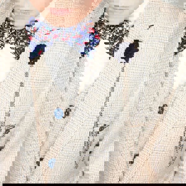 Close up of suit detailing