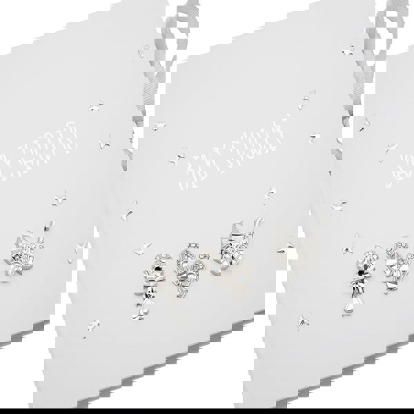 Baby Shower Photo Album with Silver Plated Rattle Pram and Booties Image 3