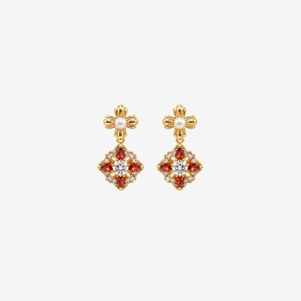Uchi & Soto Kinmokusei Solid 925 Silver with 18K Gold Vermeil and Pearl Earrings