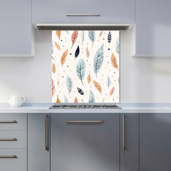 Warren Reed - Designer Pastel Feather Pattern Kitchen Splashback