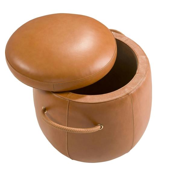 Angel Cerdá Camel leather pouffe 5172