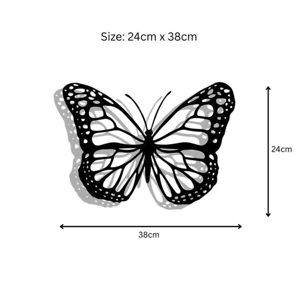 EDH Door Hardware Black Metal Butterfly Silhouette Wall Art – 24 x 38 CM | Elegant Metal Butterfly Wall Décor for Indoor & Outdoor