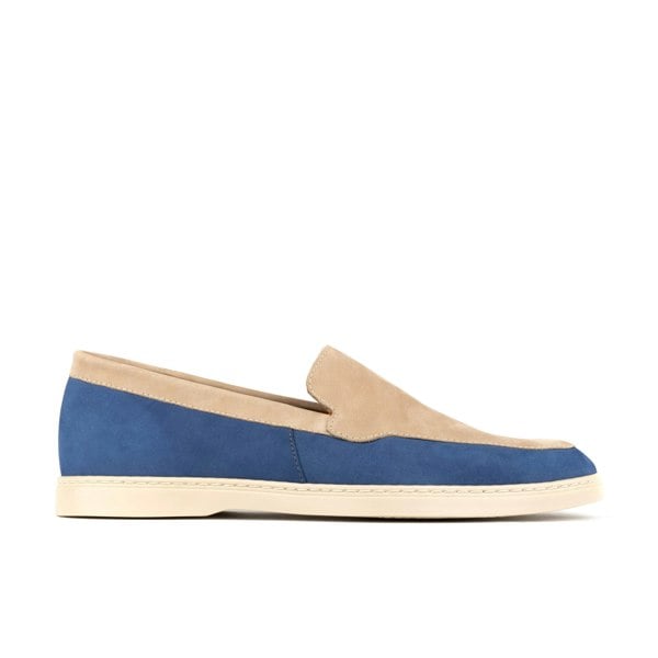 Embassy London Gareth - Cream & Blue - Men’s two Tone Suede Loafer