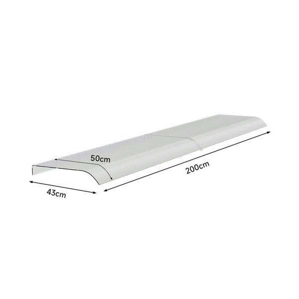 Frosted Window Door Awning Canopy 50cm Arc Length Living and Home 200 cm