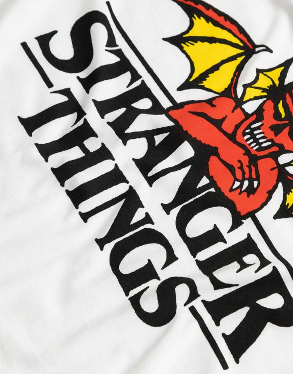 Stranger Things Mens White Logo Short Sleeve Long Leg Pyjama Set