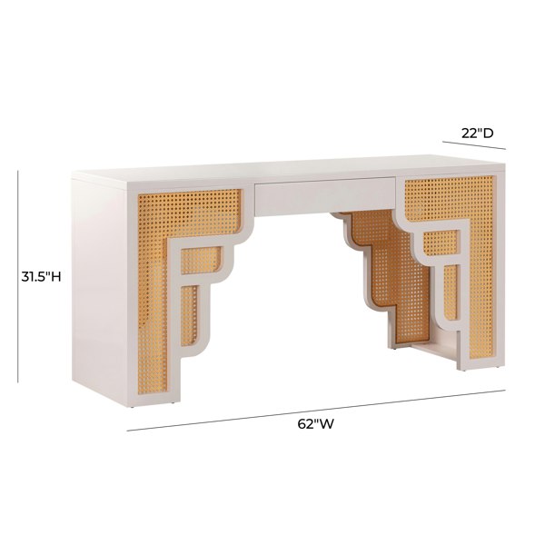 Furniture Edit Suzie Cream & Rattan Executive Desk