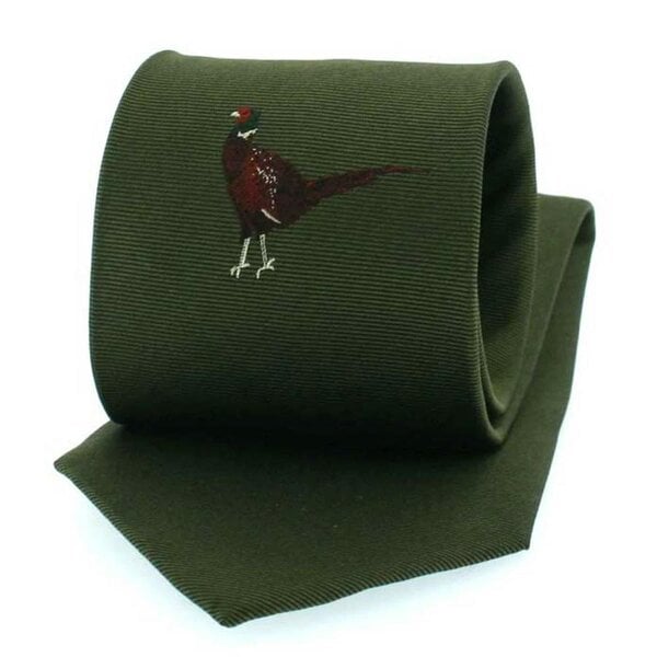 Soprano Ties Soprano Single Pheasant Silk Tie - Green