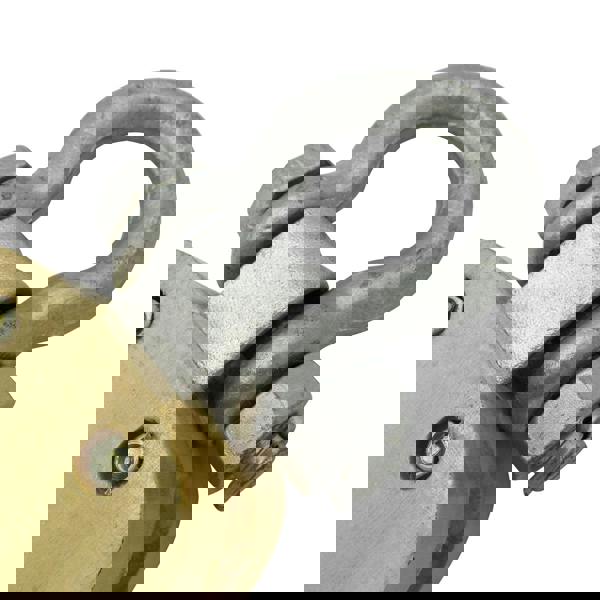 Wooden Pulley Block with Shackle 3" 0.2 Ton (Single Sheave Marine 200KG 0.2 Ton)