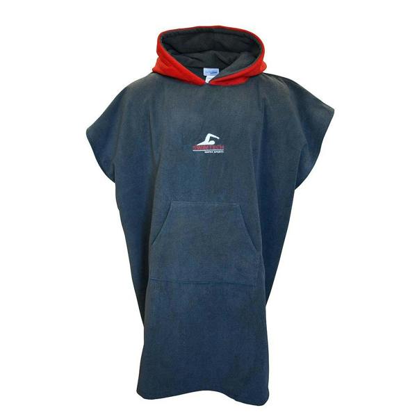 SwimTech Unisex Adult Microfibre Poncho - Grey/Red - 