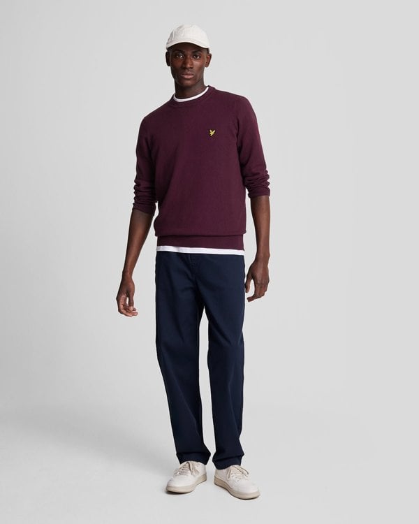 Lyle & Scott Cotton Merino Pull-Over Jumper - Rich Burgundy