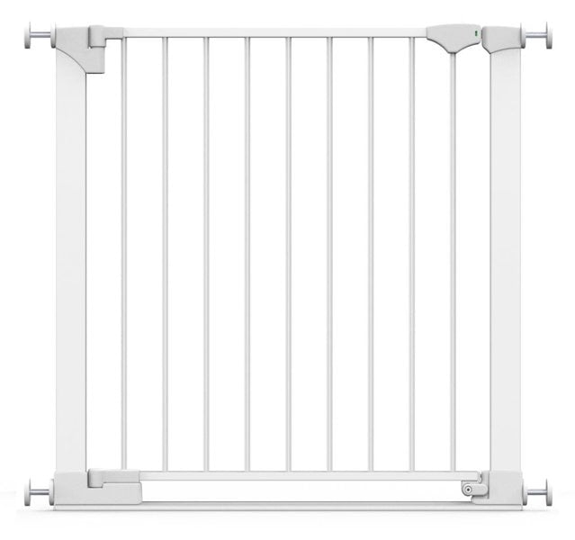 Safetots SafeStep Gate, White, 82cm - 89cm, Extra Low Walkthough, 67cm Extra Wide Doorway, One Piece Extra Wide Baby Gate