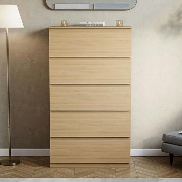 Vida Designs Denver 5 Drawer Chest, Black