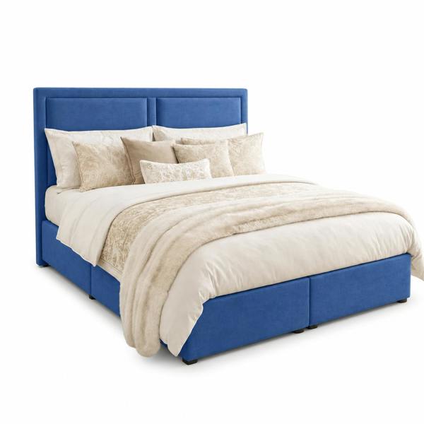Great British Beds Tia Divan Bed - Blue Plush