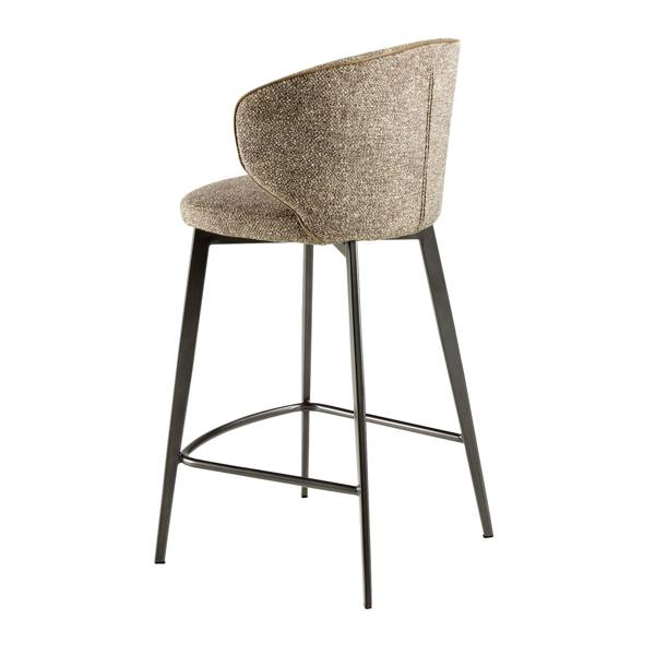 Angel Cerdá Stool upholstered in mottled brown fabric 4241