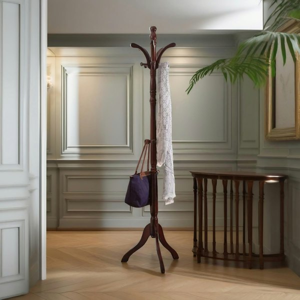 Rafaelo Mobilia Wooden Coat Stand With 13 Hooks