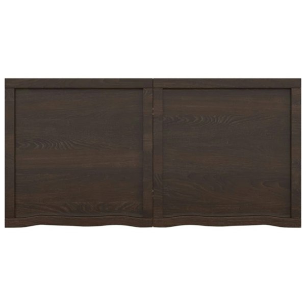 Berkfield Table Top Dark Grey 120x60x4 cm Treated Solid Wood Oak