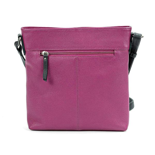 Pia Fine Lines Fuchsia Navy Leather Cross-Body Bag