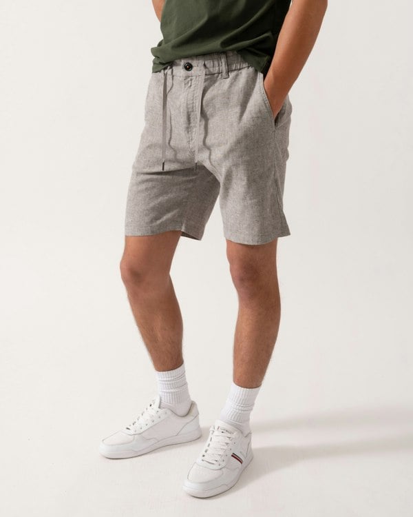 BOSS Orange Mens Tapered Chino Shorts - Open Beige 294 - CHO - Designer Mens Shorts