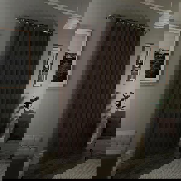 Enhanced Living Blush Textured Basketweave 100% Blackout Curtains - Thermal/Energy Saving Pair with Eyelets For Living Room & Bedrooms