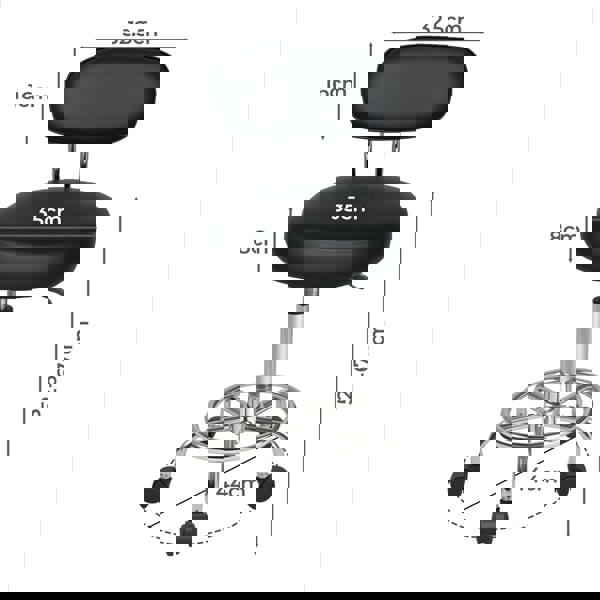 Levede Swivel Drafting Chair Round Rolling Bar Stool Leather Adjustable Office