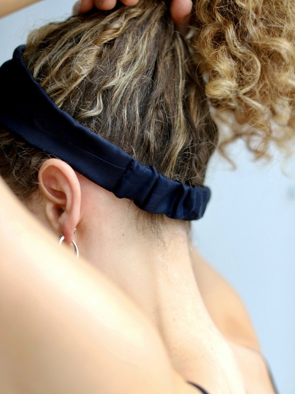 Blue Nude Solange Wide Headband - Midnight Silk