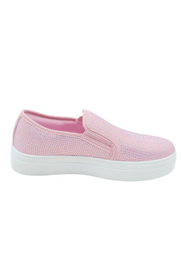 Crystal Deluxe Zip Pumps Limited Edition Trainers Pink, shown from another angle